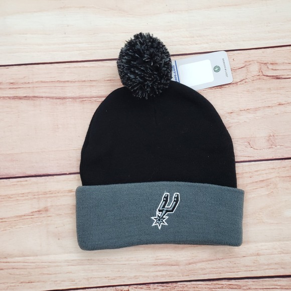 San Antonio Spurs Hat Cap Beanie Mens One Size Gray Black NBA Basketball NEW‎ - Picture 1 of 8
